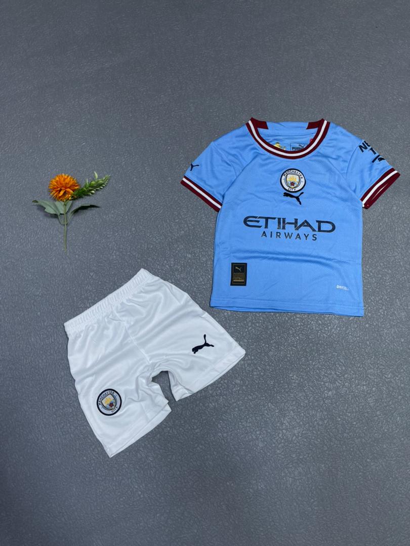 Manchester City Home Kit for Kids 22/23.